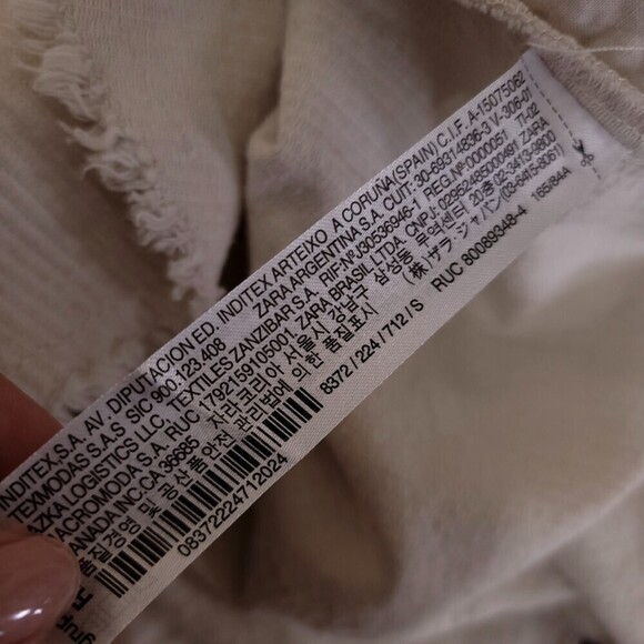 ZARA Corduroy Overshirt Oversized Button Down Shirt Jacket Cream Small Minimal - Picture 11 of 12